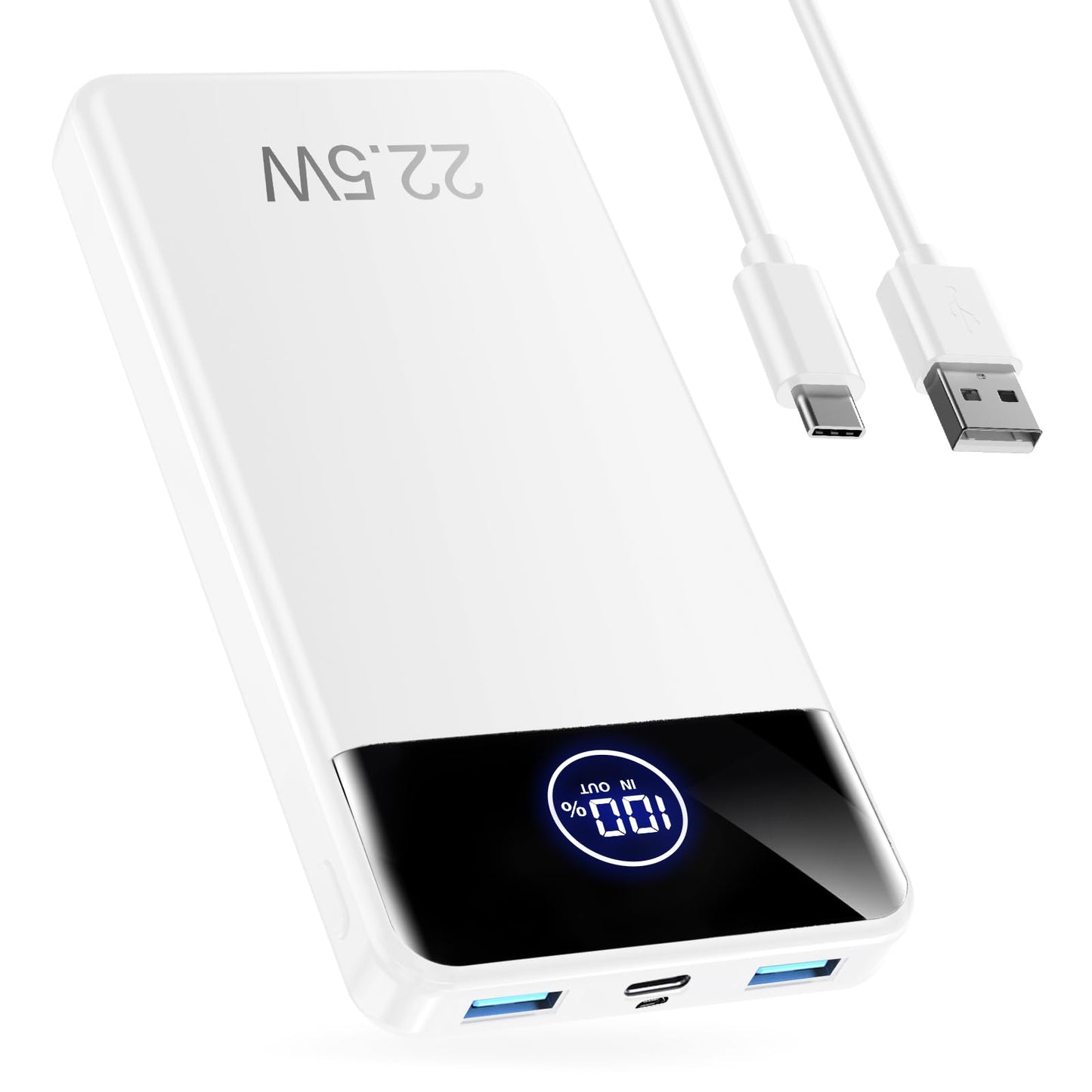 Power Bank, Portable Charger 12000mAh Fast Charging PD22.5W USB-C/USB-A Output, PowerBank Phone Battery Pack for iPhone 17 Air 16 15 14 13 Plus Pro Max Mini Glaxy