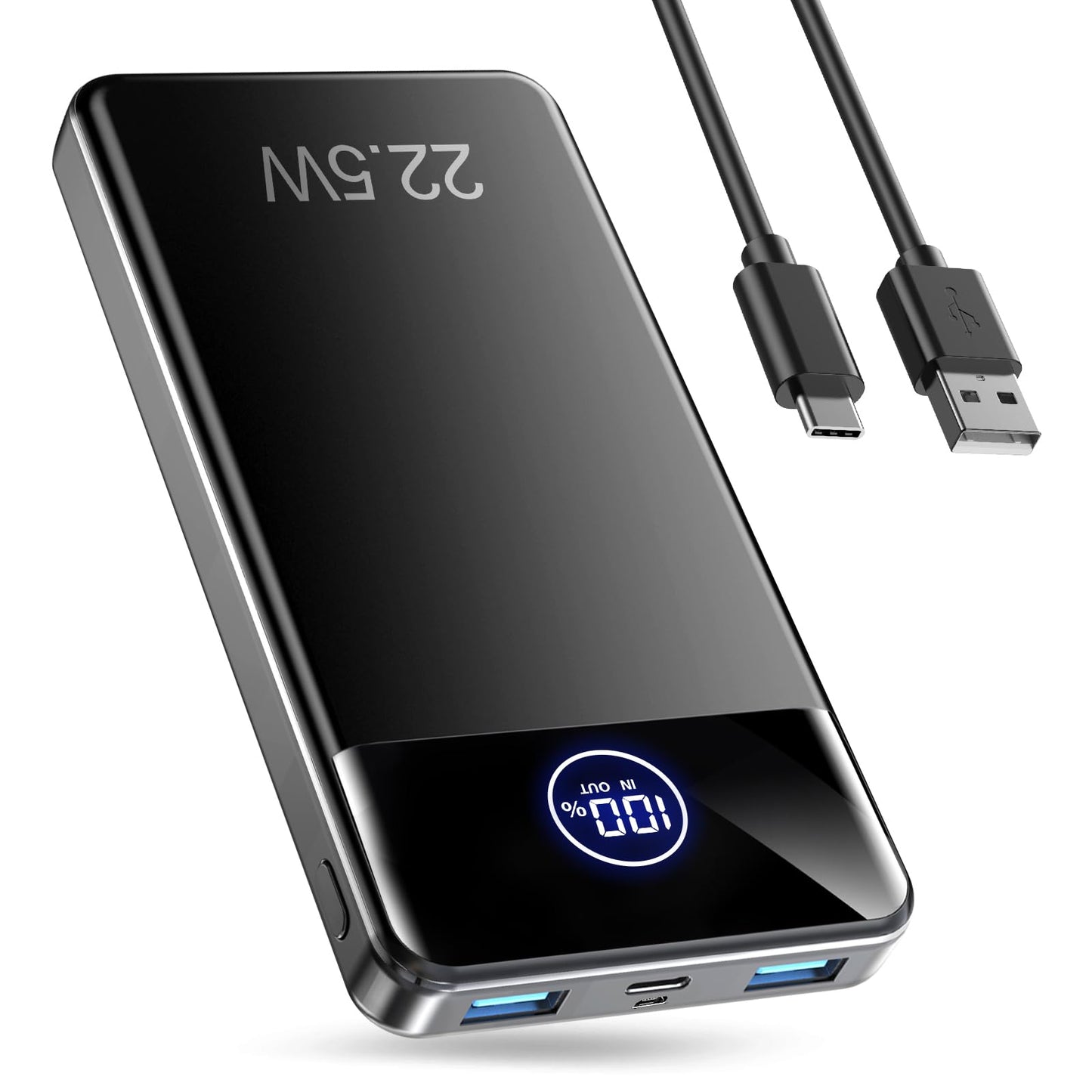 Power Bank, Portable Charger 12000mAh Fast Charging PD22.5W USB-C/USB-A Output, PowerBank Phone Battery Pack for iPhone 17 Air 16 15 14 13 Plus Pro Max Mini Glaxy