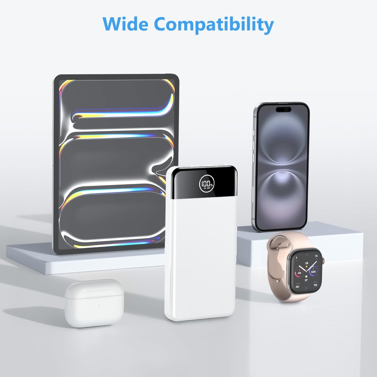 Power Bank, Portable Charger 12000mAh Fast Charging PD22.5W USB-C/USB-A Output, PowerBank Phone Battery Pack for iPhone 17 Air 16 15 14 13 Plus Pro Max Mini Glaxy