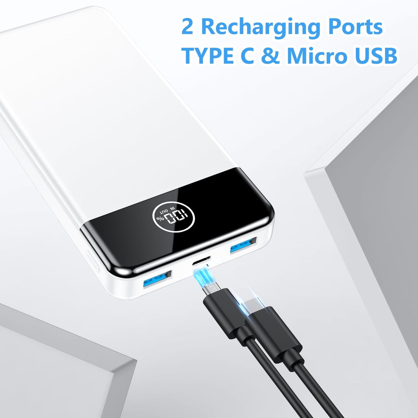 Power Bank, Portable Charger 12000mAh Fast Charging PD22.5W USB-C/USB-A Output, PowerBank Phone Battery Pack for iPhone 17 Air 16 15 14 13 Plus Pro Max Mini Glaxy
