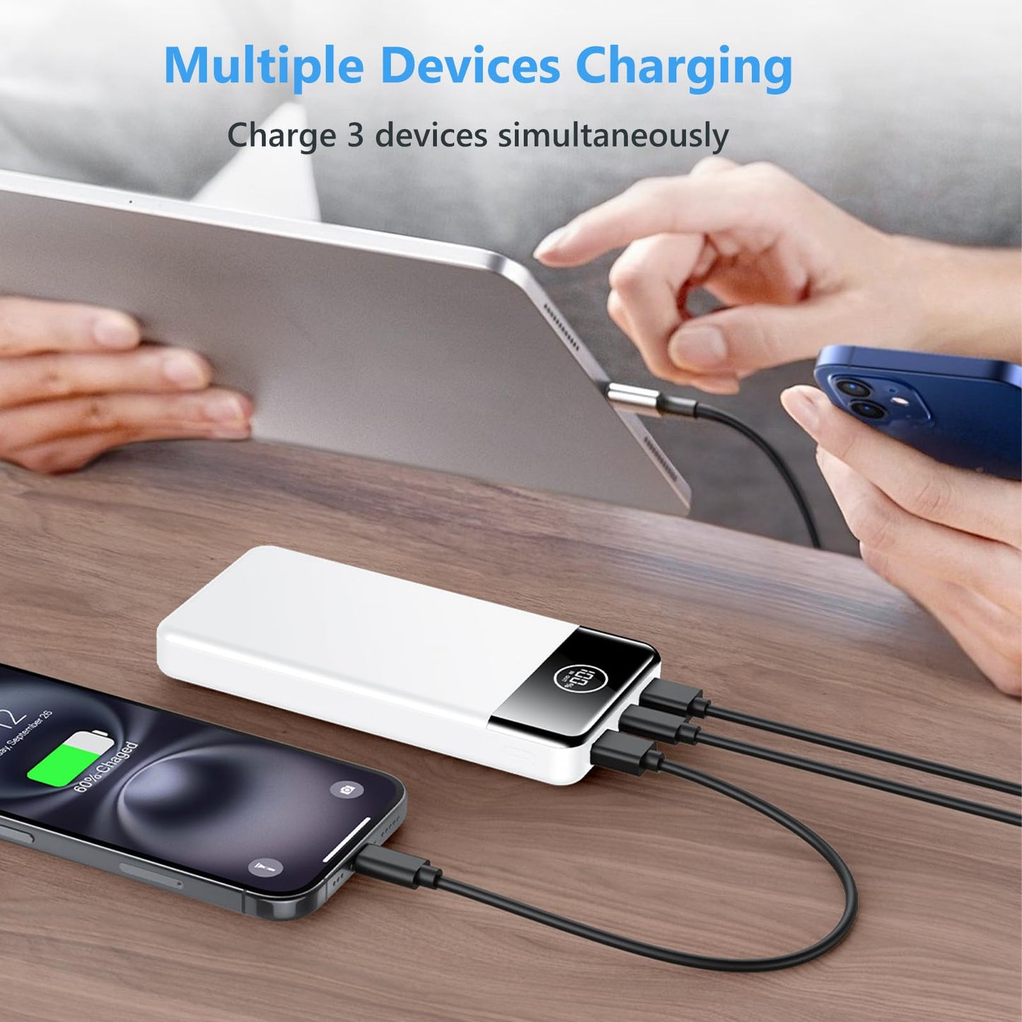 Power Bank, Portable Charger 12000mAh Fast Charging PD22.5W USB-C/USB-A Output, PowerBank Phone Battery Pack for iPhone 17 Air 16 15 14 13 Plus Pro Max Mini Glaxy