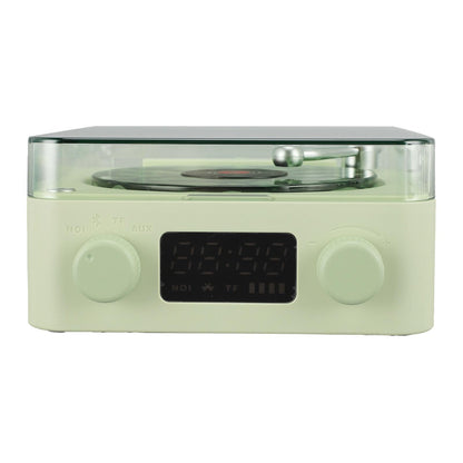 Bluetooth Record Player, 3 in 1 Record Player Style Speaker with Night Light and Time Display,Mini Record Player with 4 Sounds of Nature (White)
