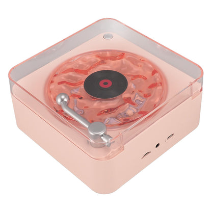 Bluetooth Record Player, 3 in 1 Record Player Style Speaker with Night Light and Time Display,Mini Record Player with 4 Sounds of Nature (White)