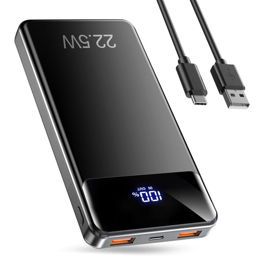 Power Bank, Portable Charger 12000mAh Fast Charging PD22.5W USB-C/USB-A Output, PowerBank Phone Battery Pack for iPhone 17 Air 16 15 14 13 Plus Pro Max Mini Glaxy